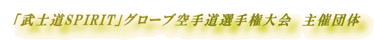 「武士道SPIRIT」グローブ空手道選手権大会　主催団体 